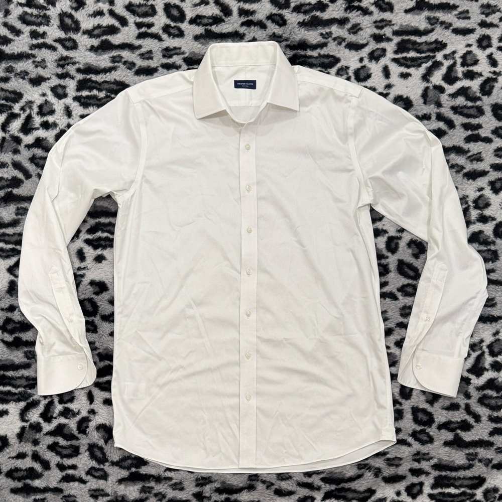 Proper Cloth Elegant Men's Dress Shirt - Non-Iron Stretch Supima White Twill